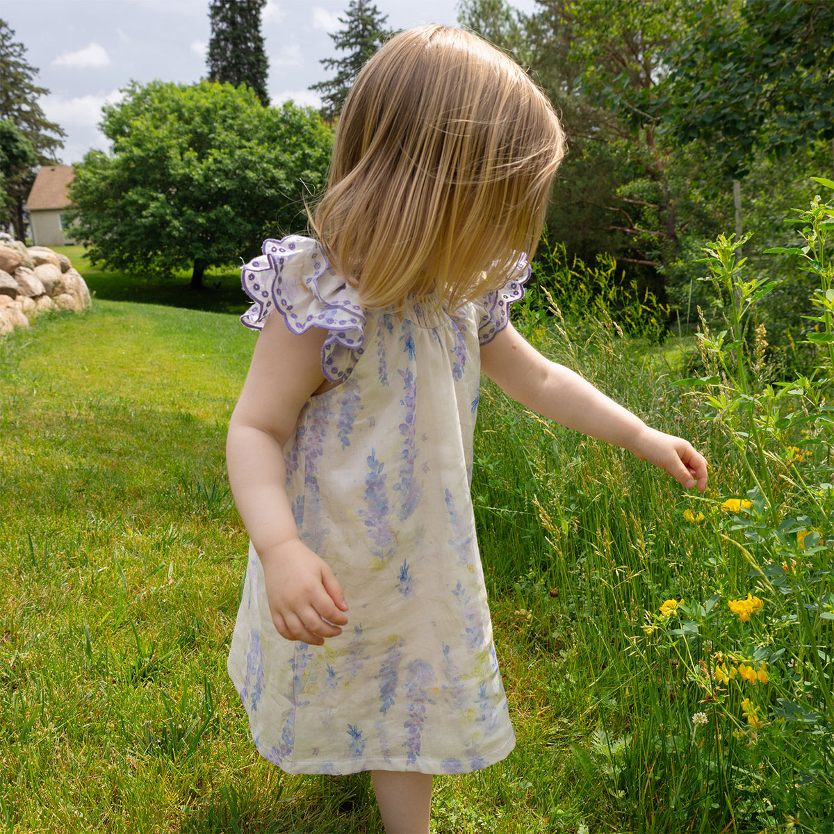 oh baby! Giselle Flutter Dress - Watercolor Lilacs - Lilac - Lifestyle