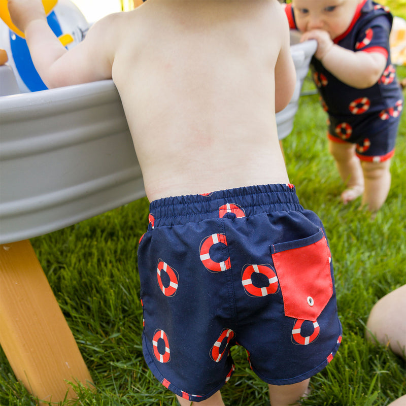 oh baby! Malibu Board Shorts - Life Rings Print - Navy - LifeStyle