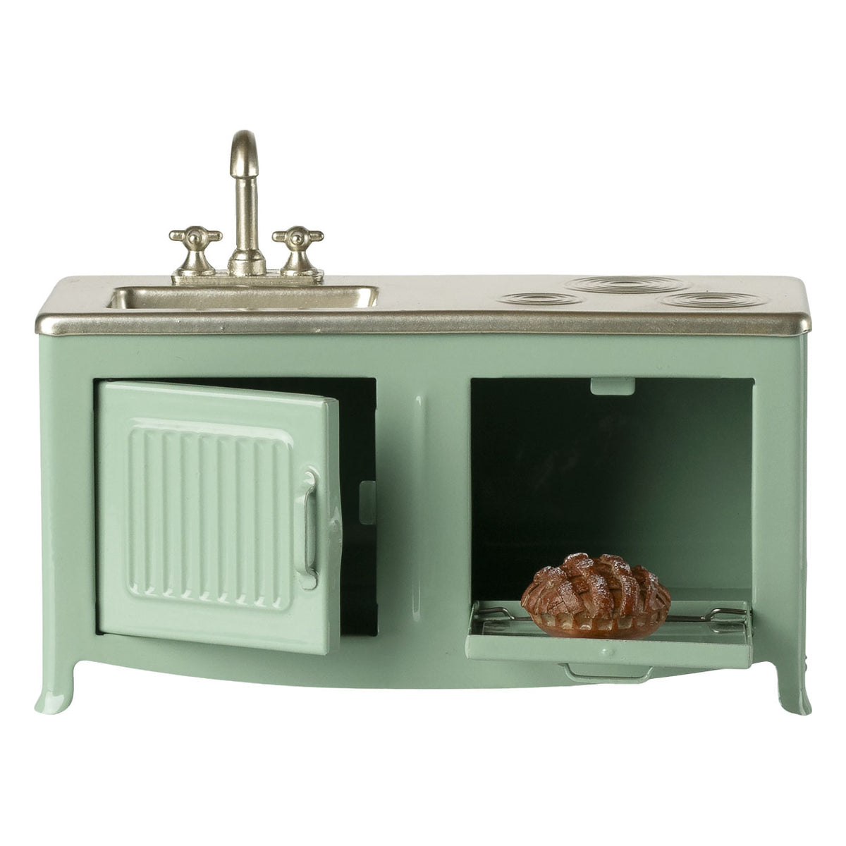 Maileg Kitchen, Mouse - Mint - Doors open