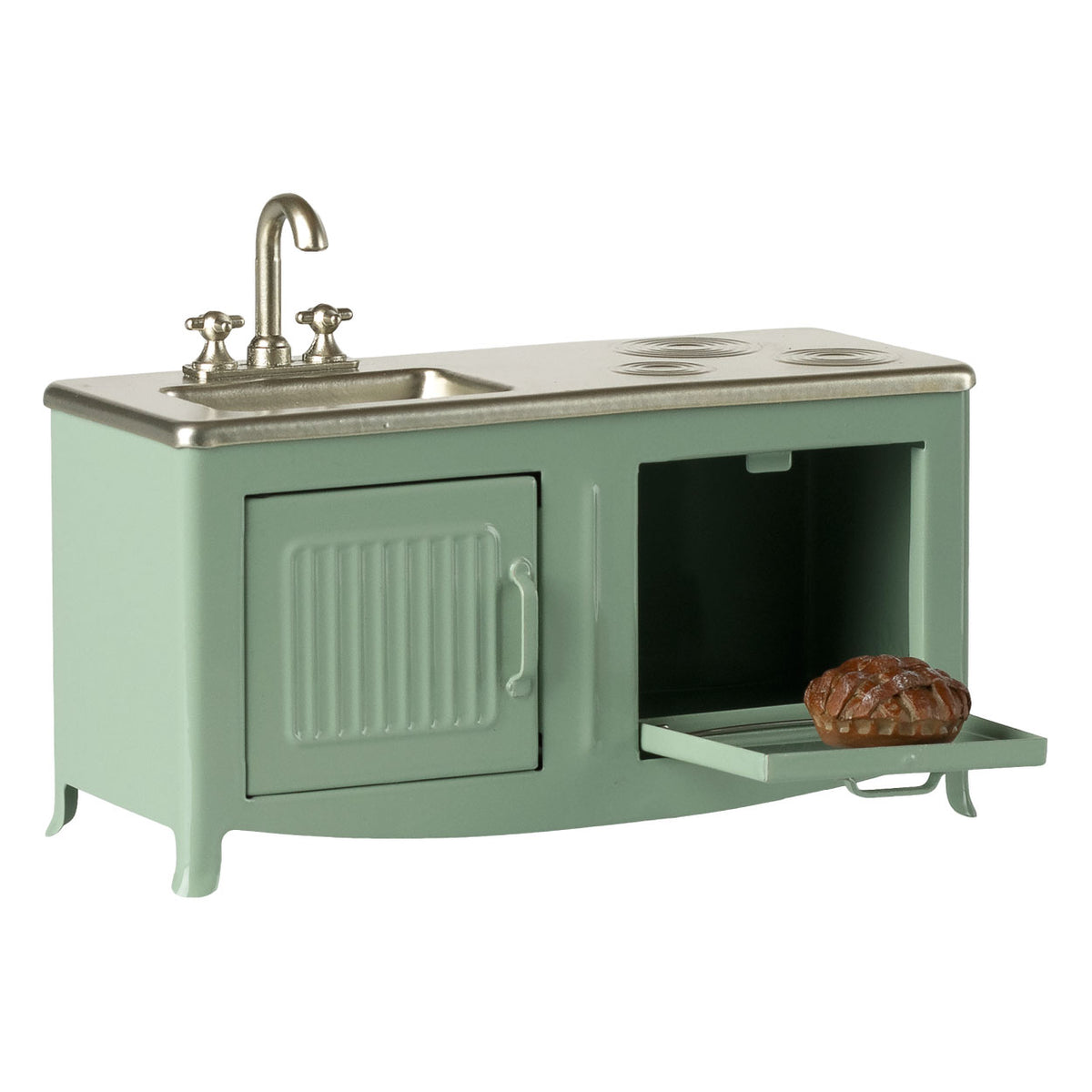Maileg Kitchen, Mouse - Mint - Stove open
