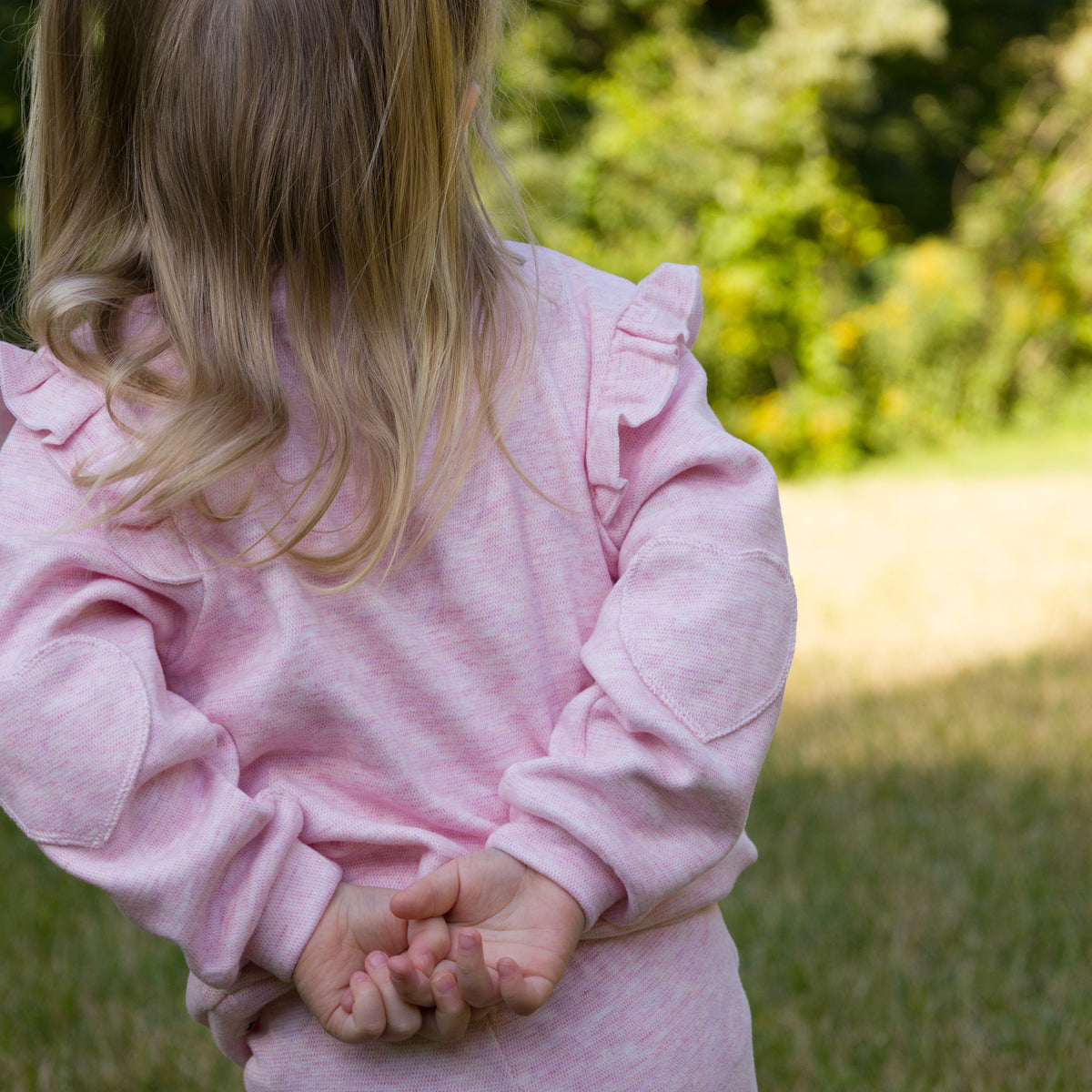 oh baby! Honeycomb Heart Patch Millie Boxy Sweatshirt - Pale Pink - Lifestyle 0 Heart Patches