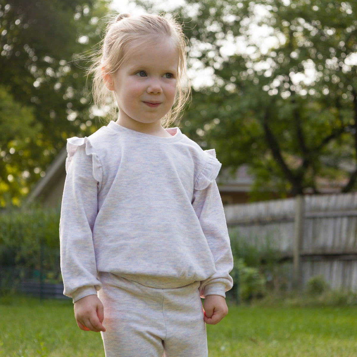 oh baby! Honeycomb Heart Patch Millie Boxy Sweatshirt - Lilac Rose - Lifestyle