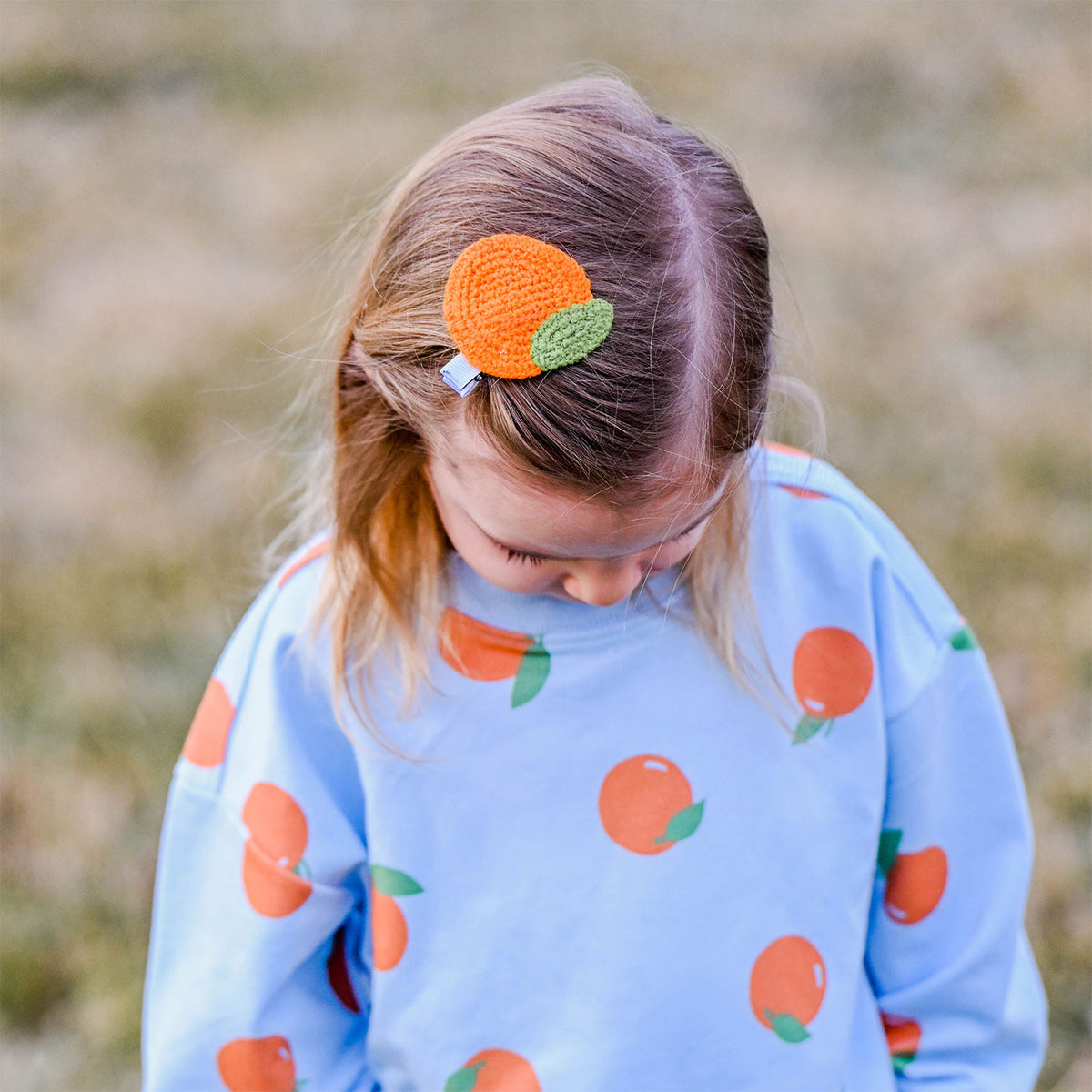 oh baby! Hair Clip - Orange Crochet - Lifestyle