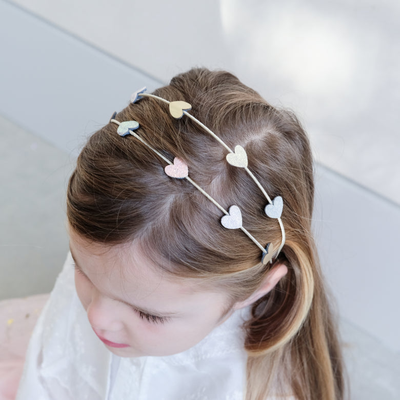 Teeny Heart Double Alice Band Headband - Lifestyle