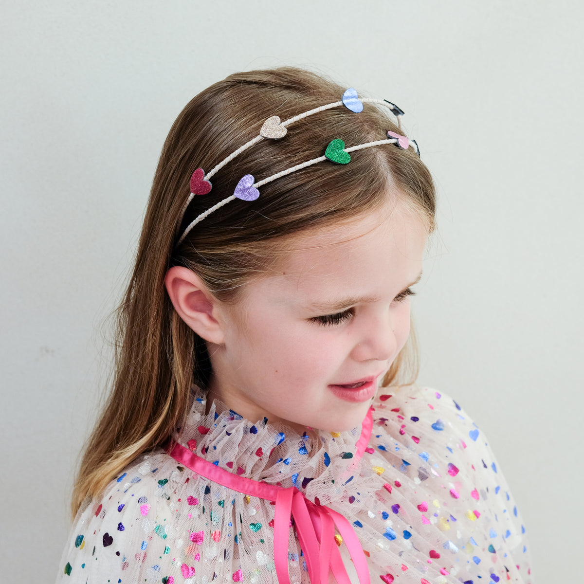 Jazzy Teeny Heart Double Alice Band Headband - Lifestyle