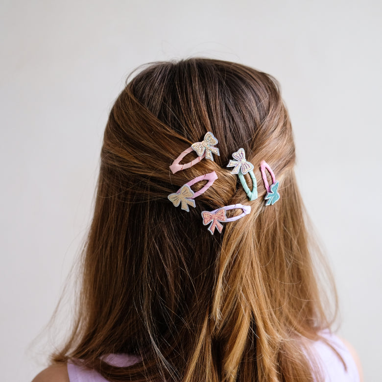 Sparkle Bow Mini Clic Clac Hair Clip - Back of Head