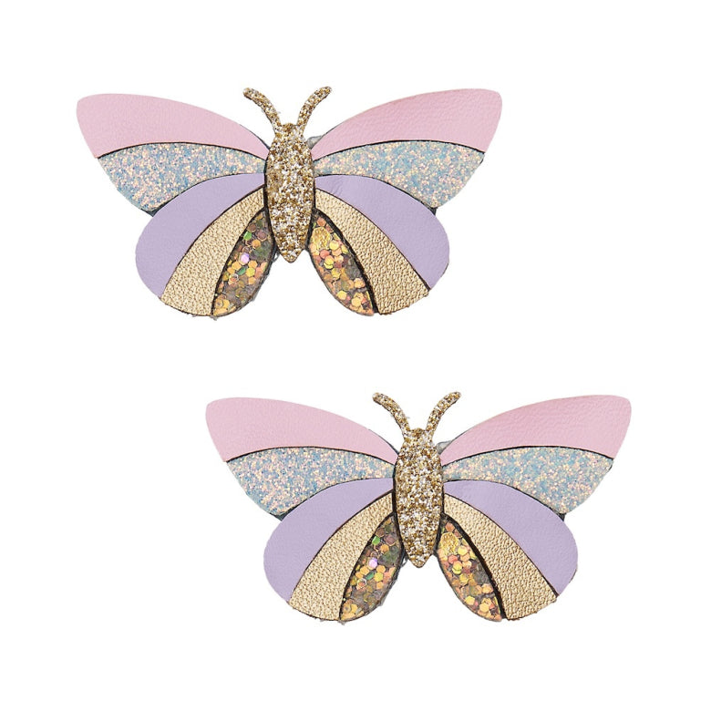 Striped Butterfly Clic Clacs Hair Clips