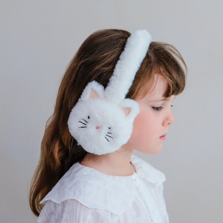 Kitty Cat Earmuffs - Cream - Lifestyle
