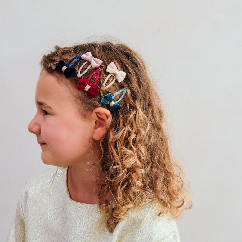 Tinkerbell Velvet Bow Mini Hair Clip - Lifestyle