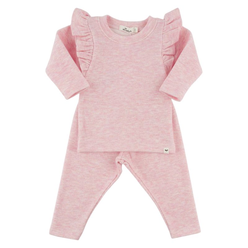 oh baby! Honeycomb Millie Two Piece Set - Pale Pink