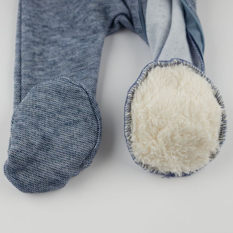 oh baby! Honeycomb Zipper Footie with Pocket - Denim