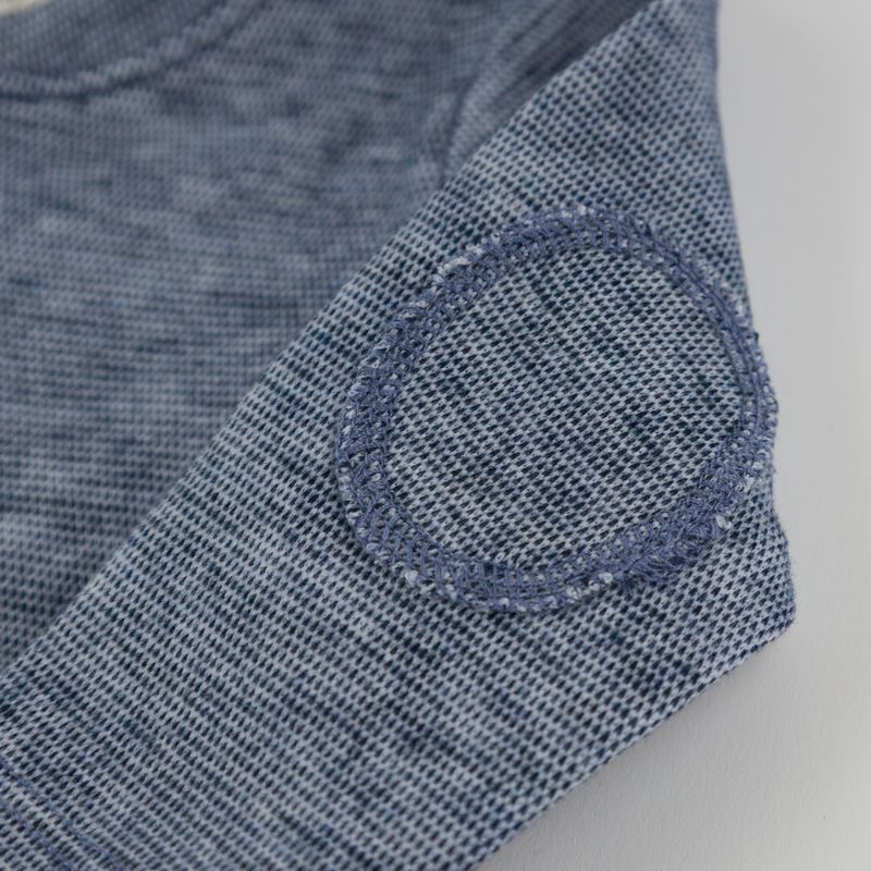 oh baby! Honeycomb Elbow Patch Henley Set - Denim