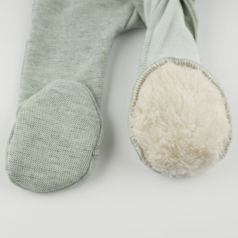 oh baby! Honeycomb Zipper Footie with Pocket - Spruce