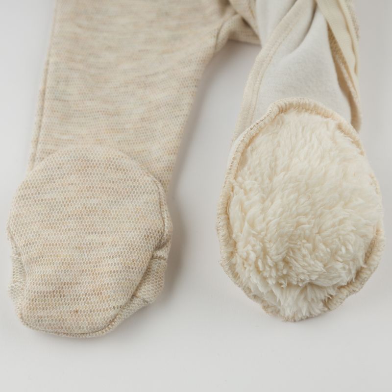 oh baby! Honeycomb Zipper Footie with Pocket - Sand