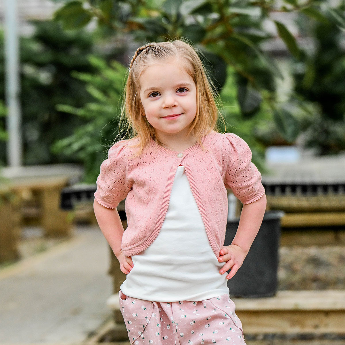 oh baby! Juliet Cardigan - Hearts Pointelle - Blush - Lifestyle