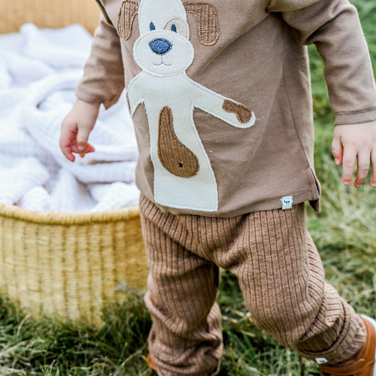 oh baby! Wide Rib Patch Pant - Chocolate