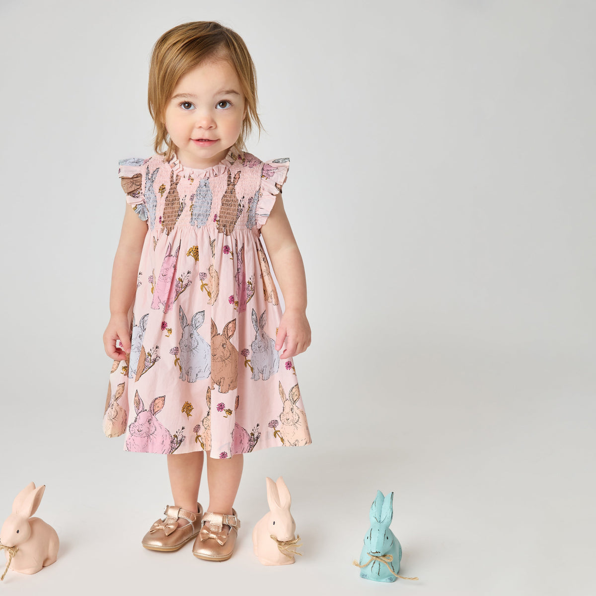 Pink Chicken Stevie Dress Set - Vintage Bunnies - Lifestyle