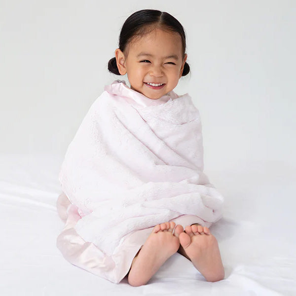 Little Giraffe Luxe Receiving Baby Blanket - Pink - oh baby!