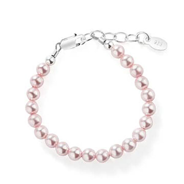Jami Sterling Silver Pink Pearl Children's Bracelet