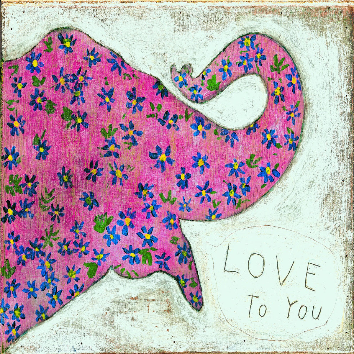 Sugarboo Art Print - Pink Elephant - Gallery Wrap