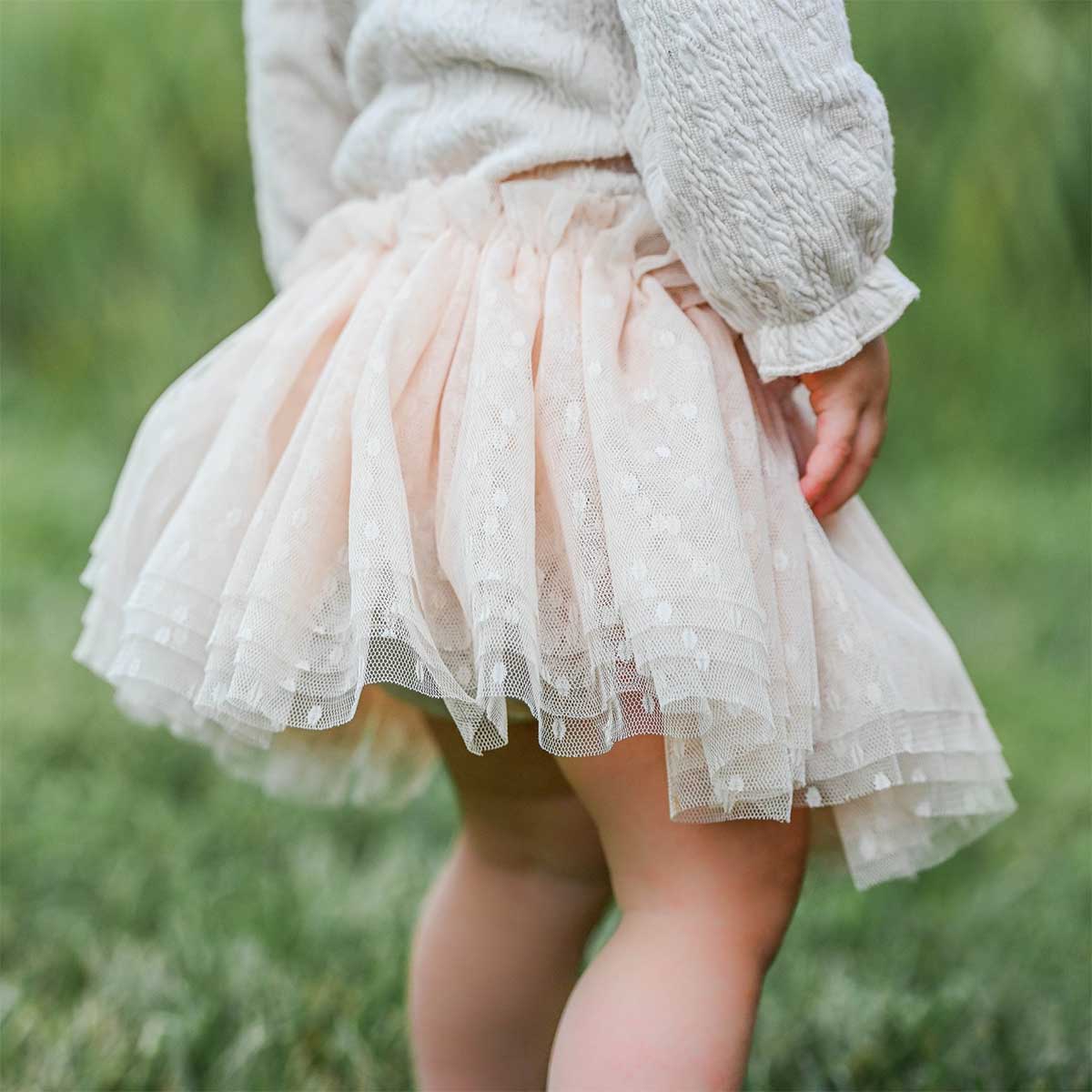 oh baby! Dotted Mesh Frill Tutu Skirt - Natural