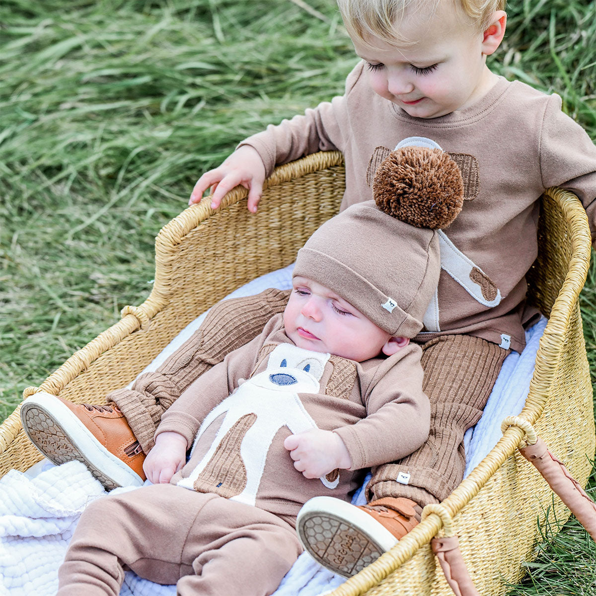 oh baby! Wide Rib Patch Pant - Chocolate - oh baby!