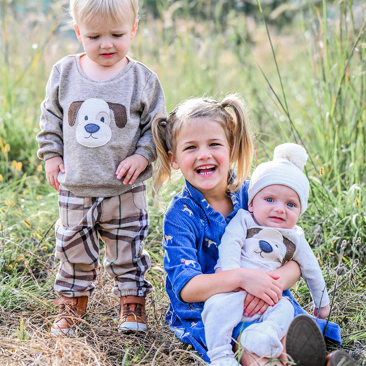 oh baby! Brooklyn Boxy Sweatshirt - Puppy Face - Dress - Two Piece Set - Puppy