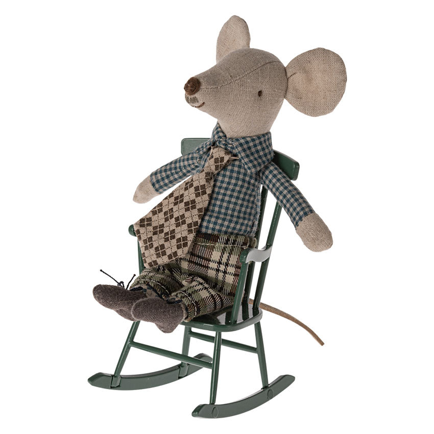 Maileg Rocking Chair, Mouse - Dark Green - Lifestyle