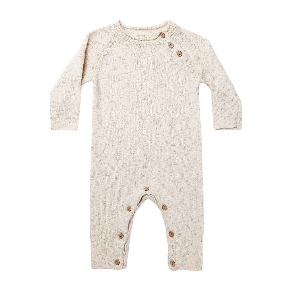 Quincy Mae Speckled Knit Jumpsuit - Natural