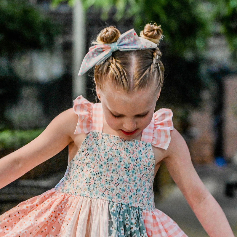 oh baby! Scarlett Bow on Clip - Floral Patchwork