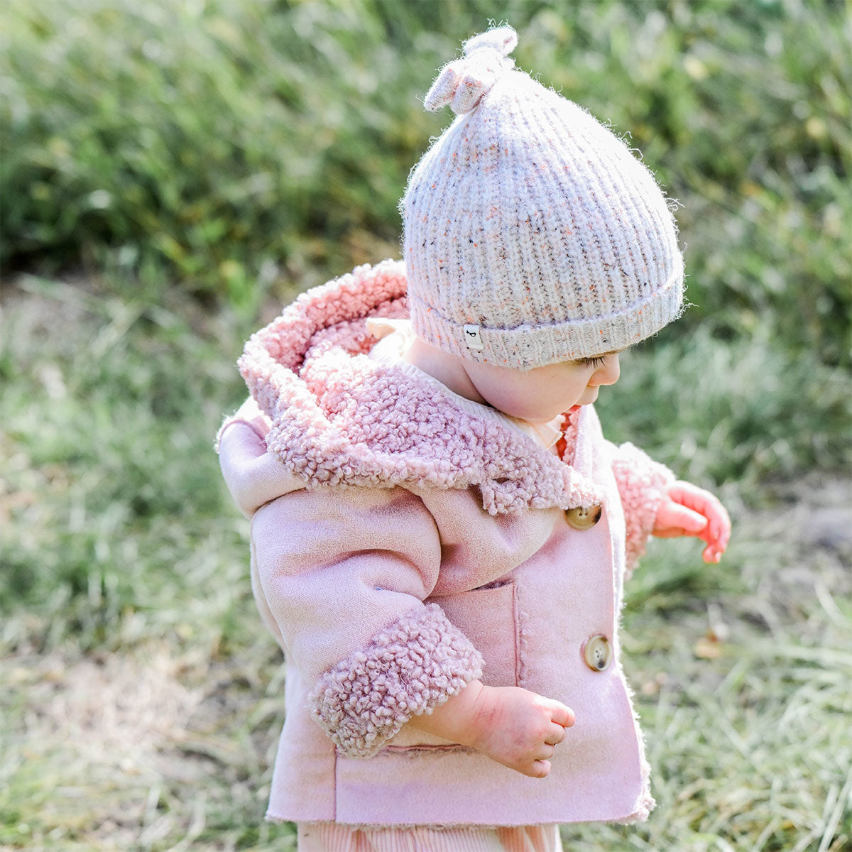 oh baby! Faux-Suede Vermont Sherpa Coat - Blush - Side