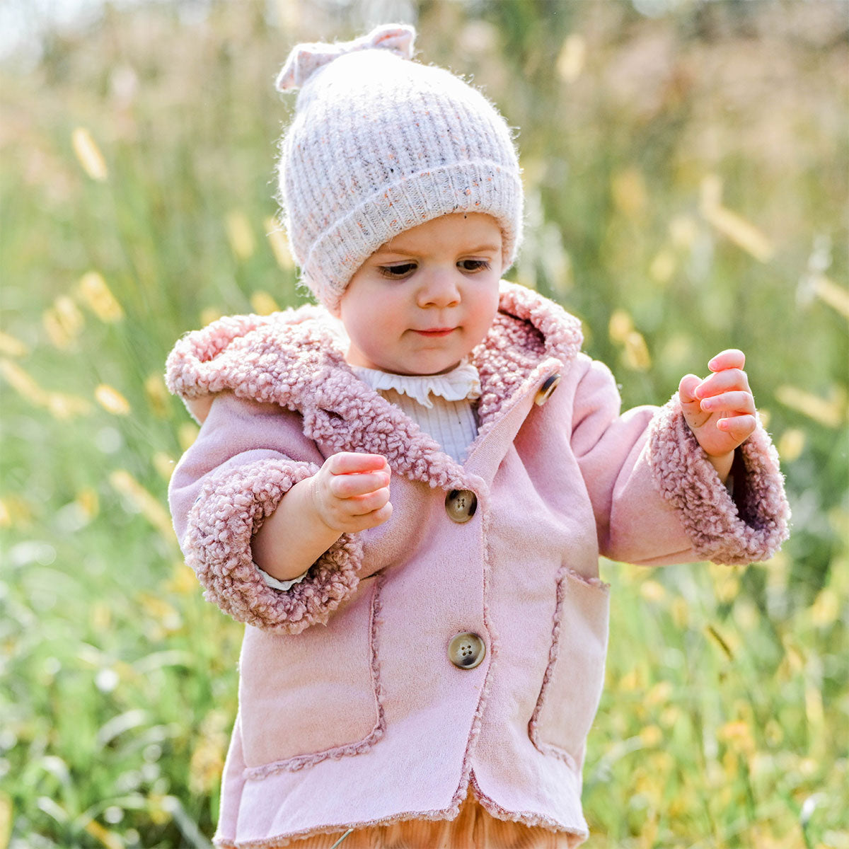 oh baby! Faux-Suede Vermont Sherpa Coat - Blush