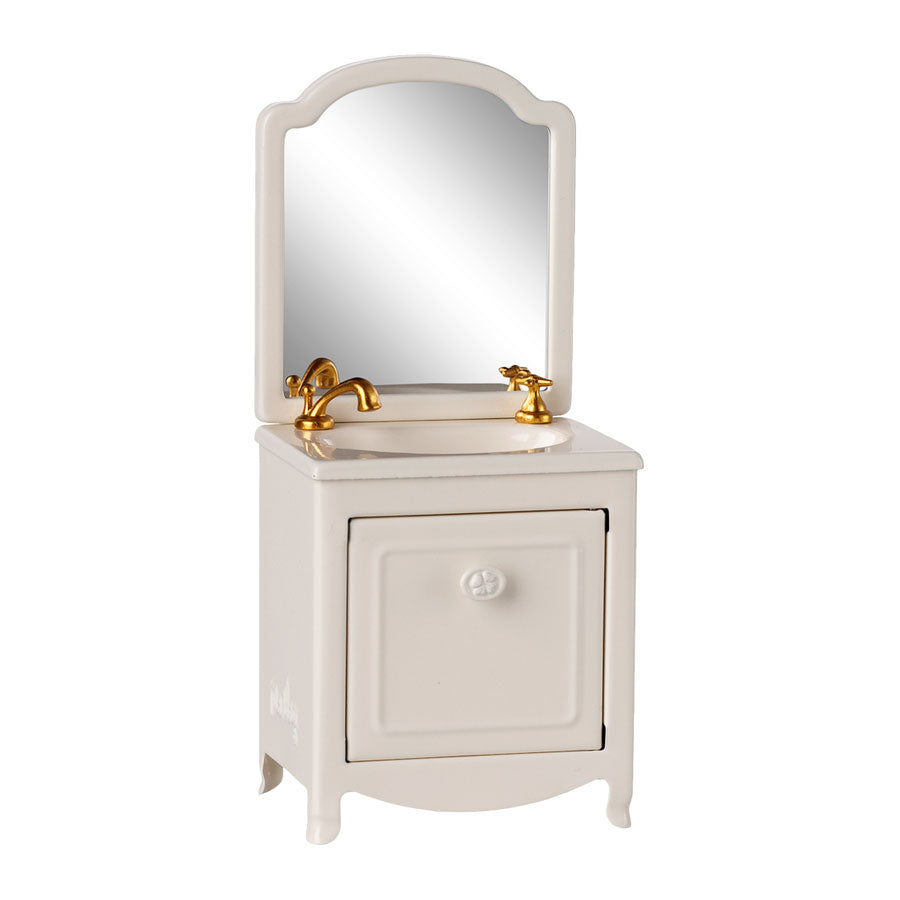 Maileg Sink Dresser with Mirror, Mouse - Off White