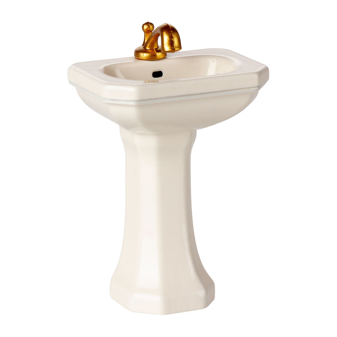 Maileg Bathroom Sink, Mouse - Off White - Side