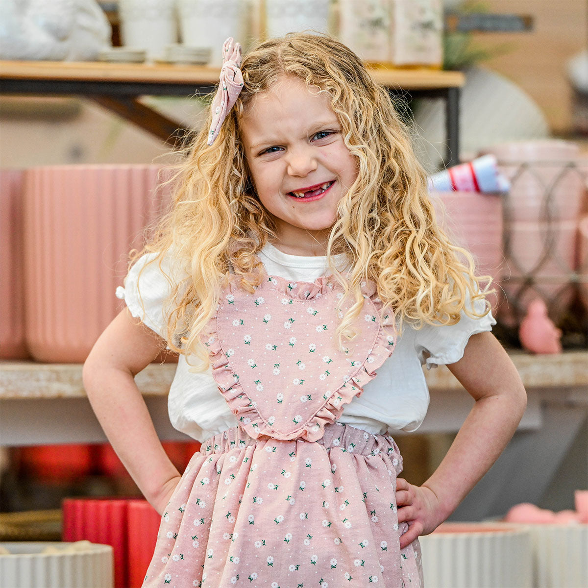 oh baby! Darling Skirtall - Sunburst Flower Print - Blush - Lifestyle - Close