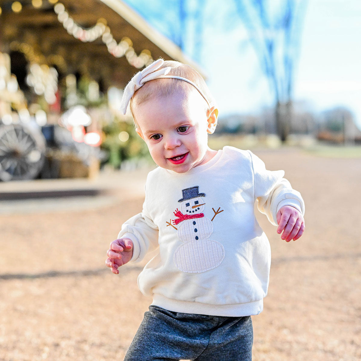 oh baby! Brooklyn Boxy Sweatshirt - Full Snowman - Natural