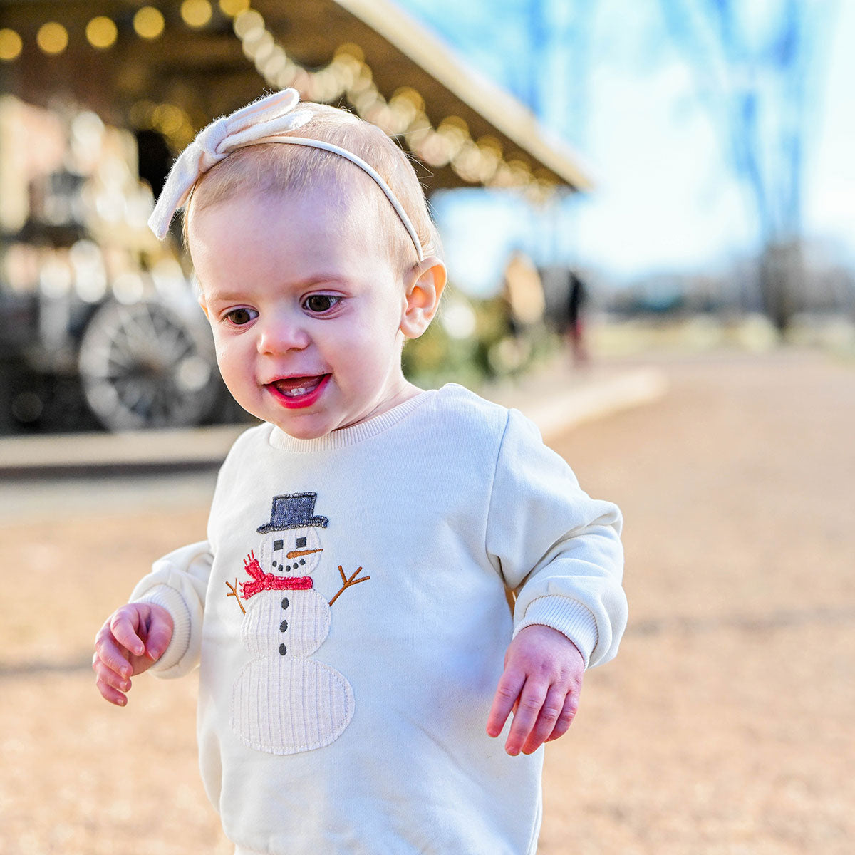 oh baby! Brooklyn Boxy Sweatshirt - Full Snowman - Natural