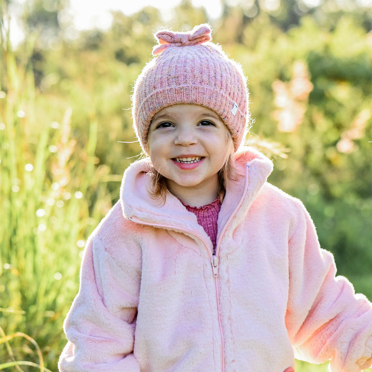 oh baby! Speckled Scandi Bow Hat - Pale Pink - oh baby!