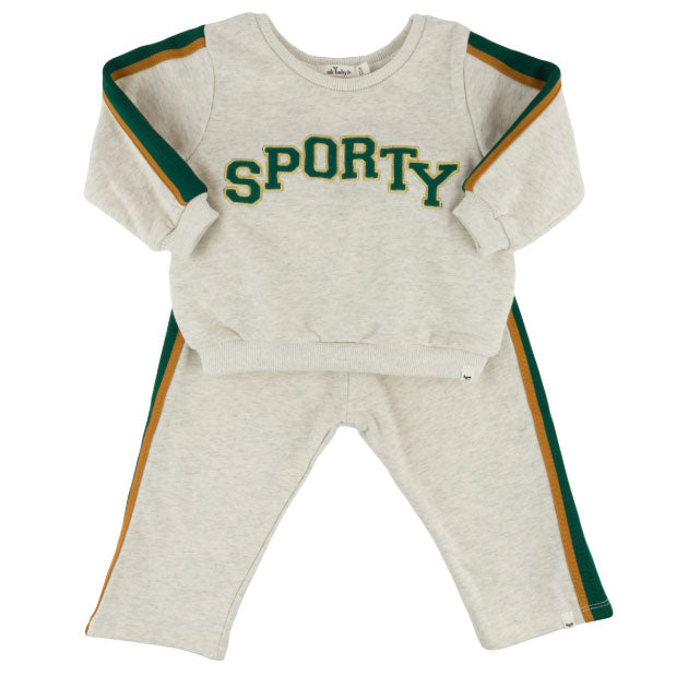 oh baby! "SPORTY" Sparkle Striped Boxy Sweatshirt with Jogger