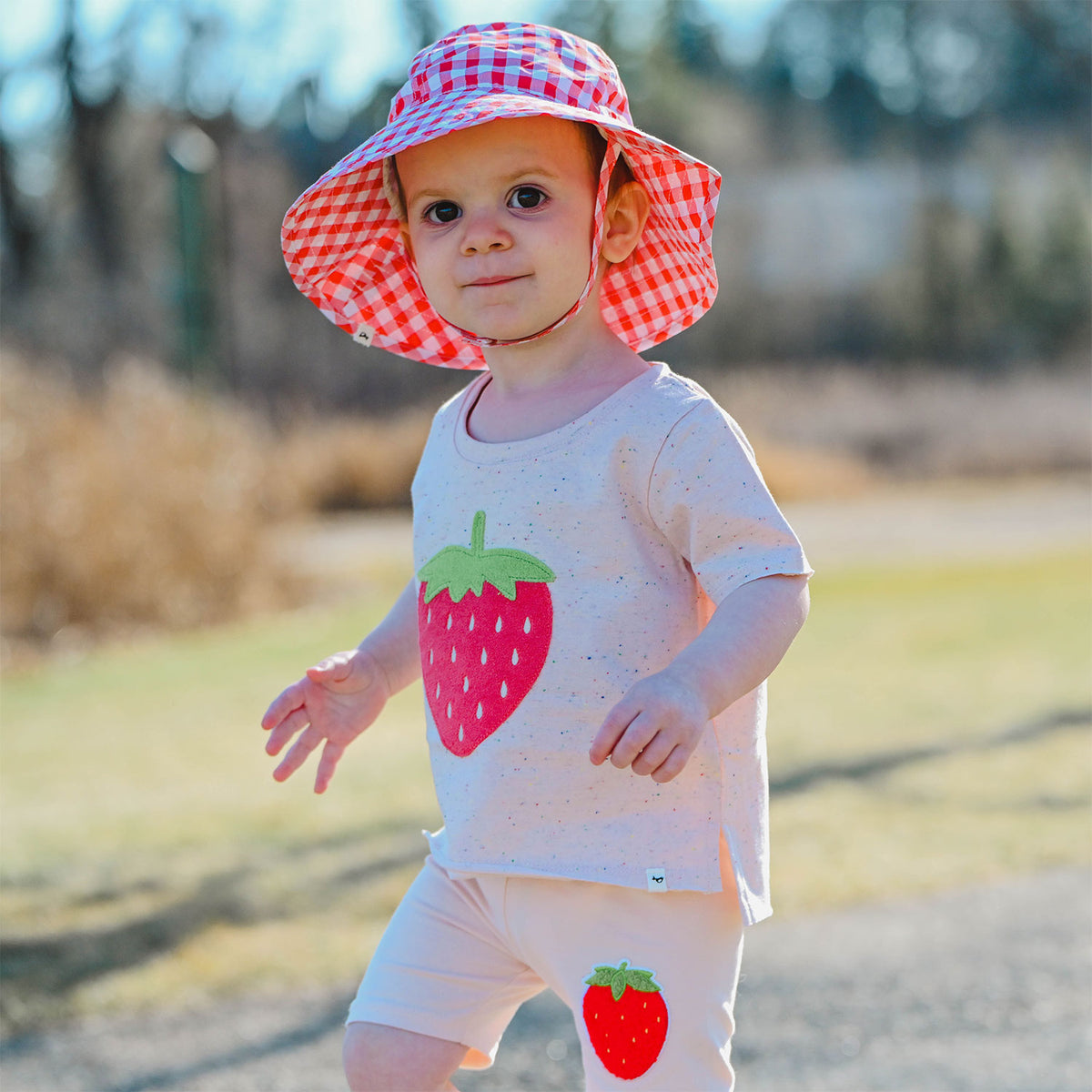oh baby! Biker Shorts - Strawberry Chenille Patch - Barely Pink