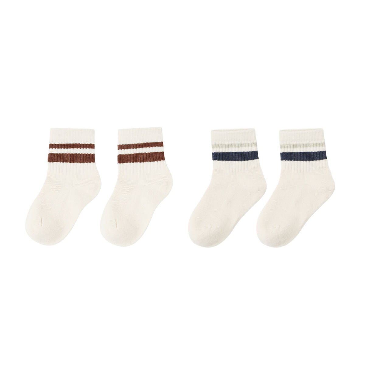 Rylee + Cru Stripe Socks, 2-Pack - Fog, Mulberry