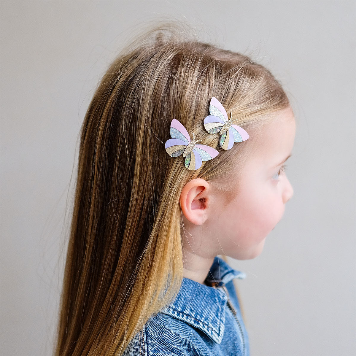 Striped Butterfly Clic Clacs Hair Clips - Lifestyle - side