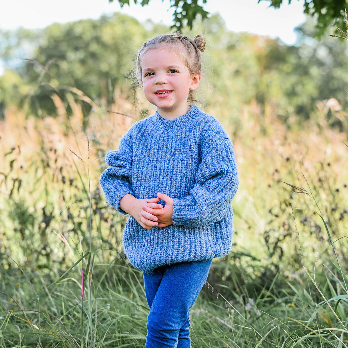 oh baby! Fleck Grandpa Knitted Pullover Sweater - Blue