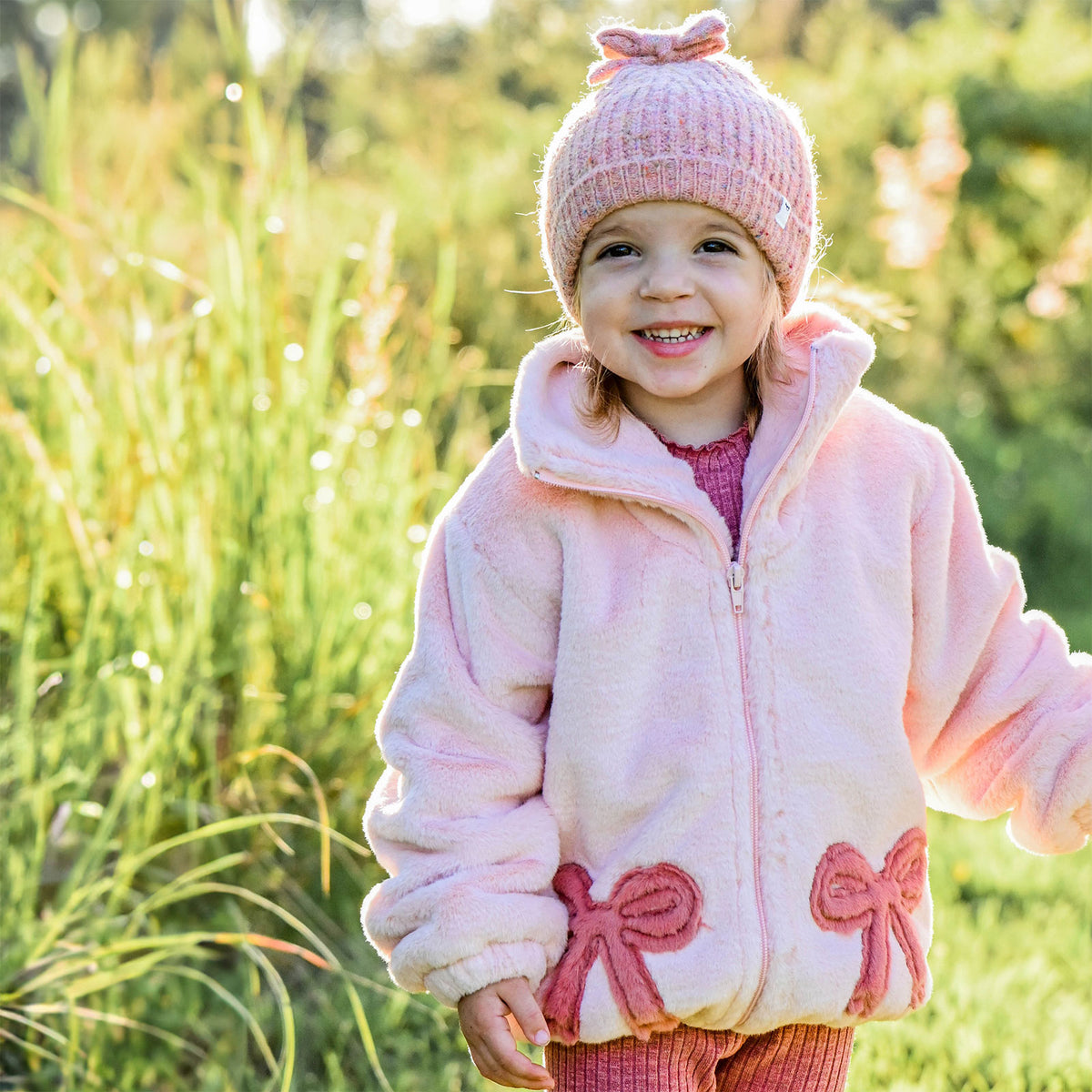 oh baby! Coquette Bows Faux Fur Tahoe Jacket