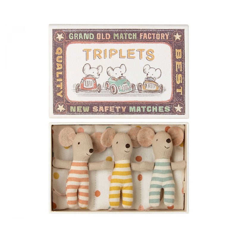 Maileg Triplets, Baby Mice in Matchbox - 2023