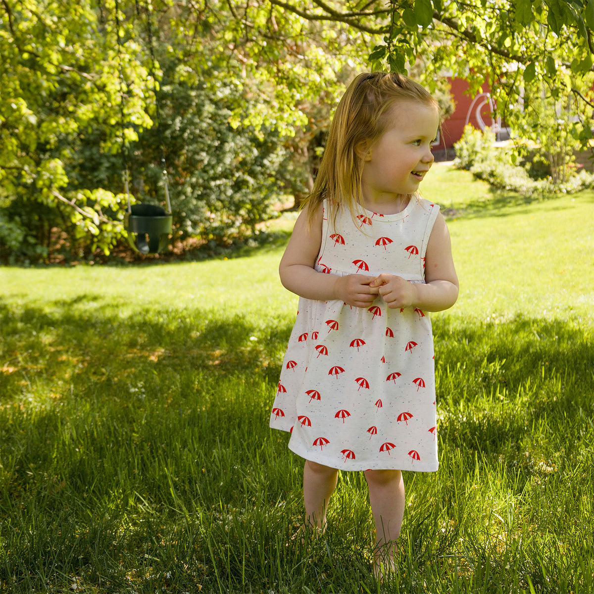 oh baby! Slub Tank Dress - Umbrella Print - Confetti Oyster - Lifestyle