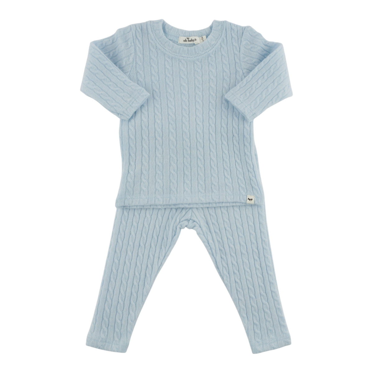 oh baby! Two Piece Set - Cloud Cable Knit - Sky Blue
