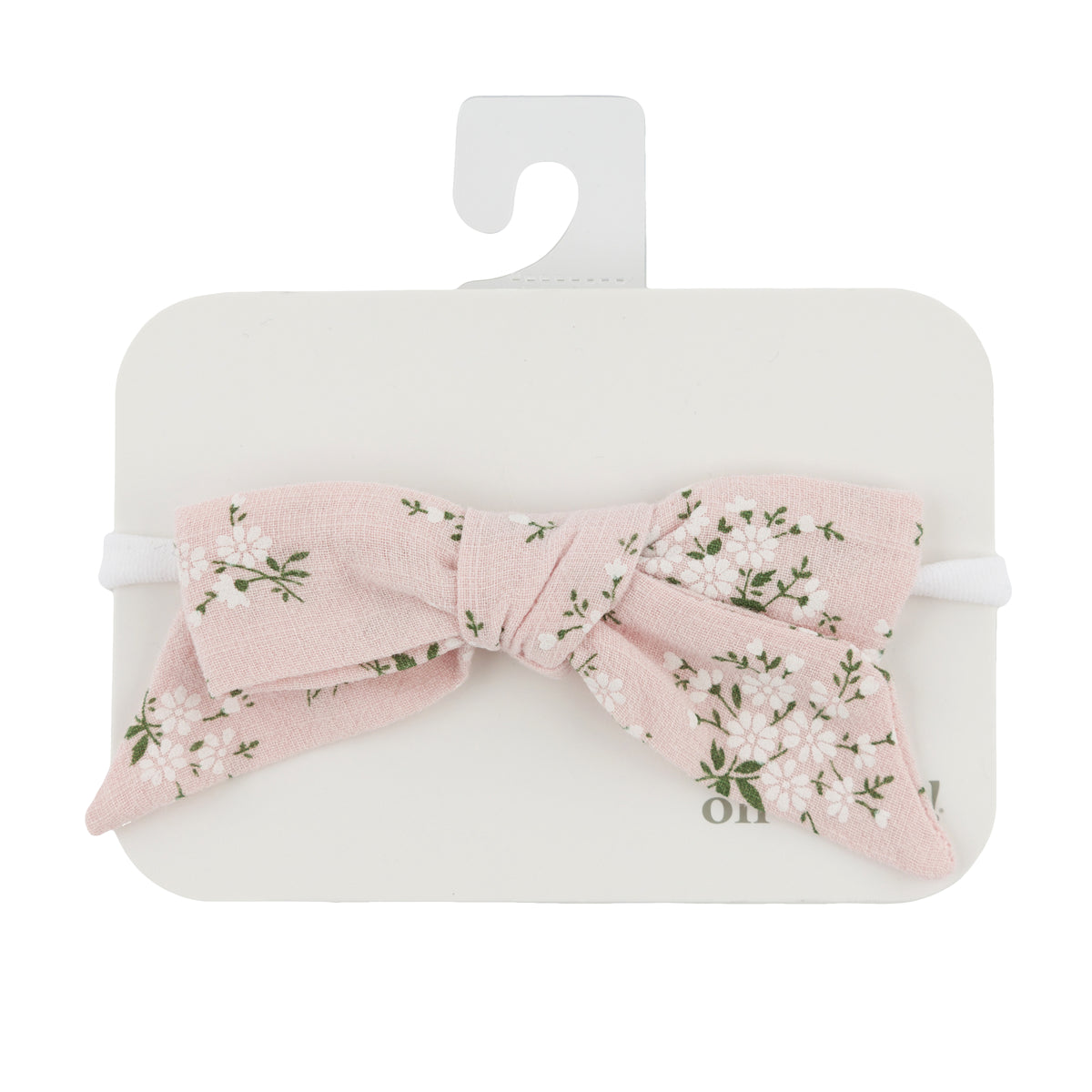 oh baby! Apple Blossom Bow on Nylon Headband - Pale Pink