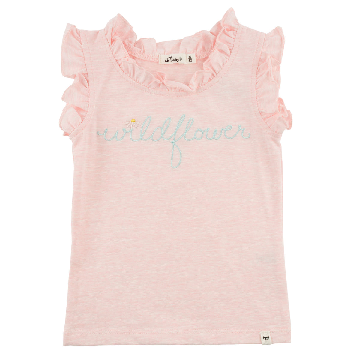 oh baby! Rebekah Tank "Wildflower" Embroidered - Pale Pink