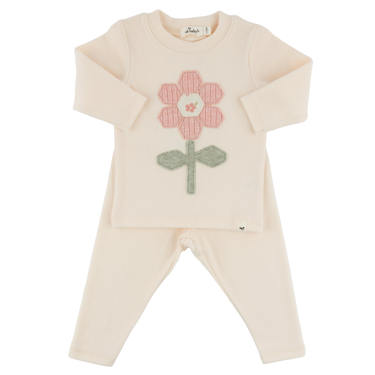 oh baby! Two Piece Set - Quilted Daisy - Natural
